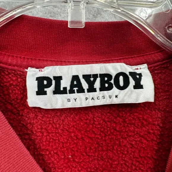 Playboy X Pacsun Sweatshirt Womens SMALL Red‎ Bunny Long Sleeve Crew Neck - Picture 6 of 14